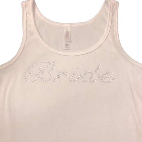 Bride Embellished Silver Rhinestone Tank Top - Picture 3 of 10